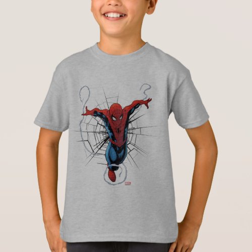 Spider_Man Leaping With Webbing T_Shirt