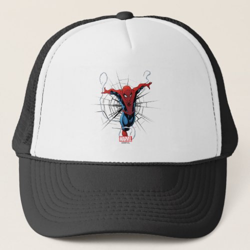 Spider_Man Leaping With Webbing Trucker Hat