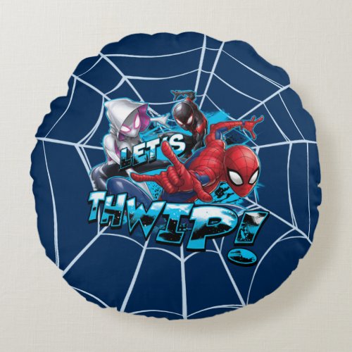 Spider_Man  Lets Thwip Round Pillow