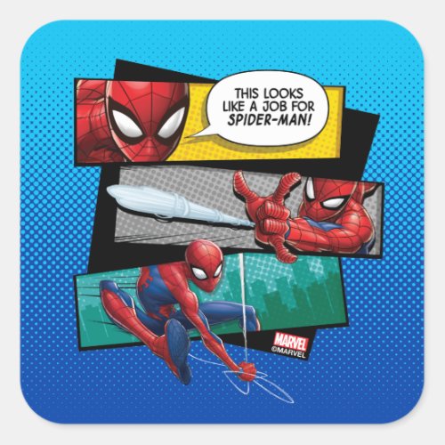 Spider_Man  Looks Like A Job For Spider_Man Square Sticker