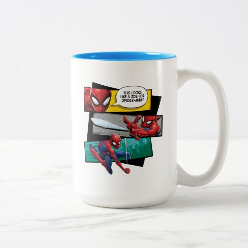 Spider_Man  Looks Like A Job For Spider_Man Two_Tone Coffee Mug