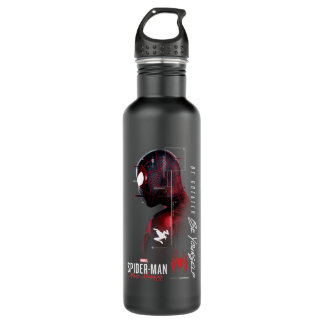 Spider-Man Miles Morales Glitch Profile Stainless Steel Water Bottle