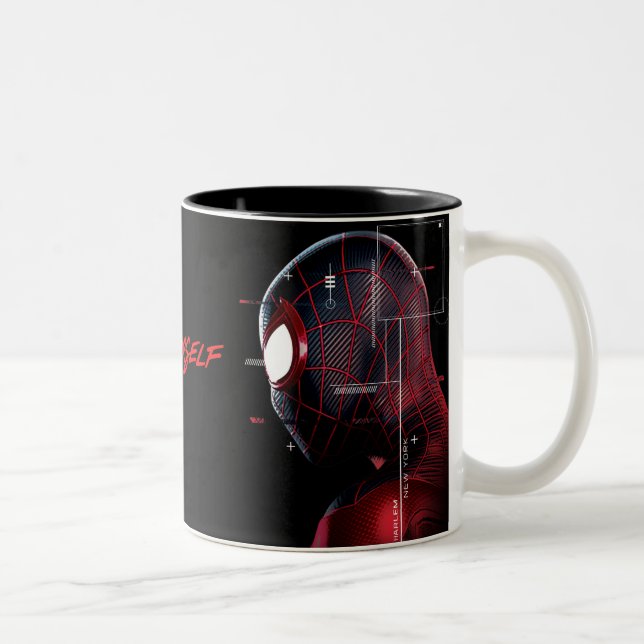 Spider-Man Miles Morales Glitch Profile Two-Tone Coffee Mug (Right)
