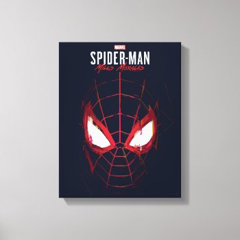 Spider-man Miles Morales Glitched Mask Graphic Canvas Print by spidermanclassics at Zazzle