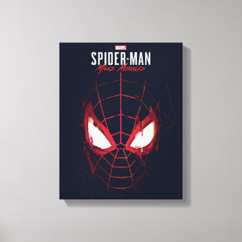 Spider_Man Miles Morales Glitched Mask Graphic Canvas Print