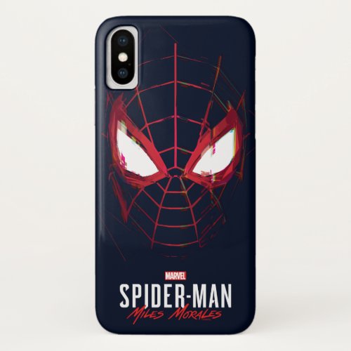 Spider_Man Miles Morales Glitched Mask Graphic iPhone X Case