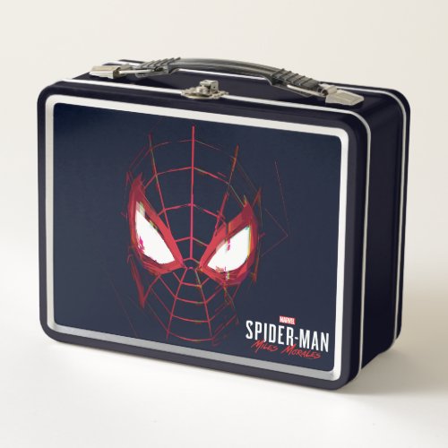 Spider_Man Miles Morales Glitched Mask Graphic Metal Lunch Box