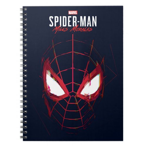 Spider_Man Miles Morales Glitched Mask Graphic Notebook