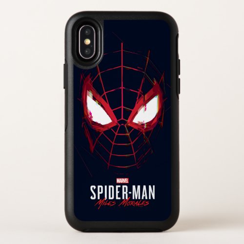 Spider_Man Miles Morales Glitched Mask Graphic OtterBox Symmetry iPhone XS Case