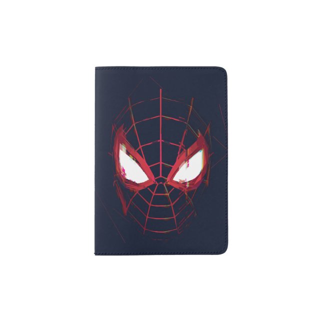 Spider-Man Miles Morales Glitched Mask Graphic Passport Holder (Front)