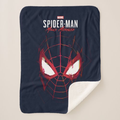 Spider_Man Miles Morales Glitched Mask Graphic Sherpa Blanket