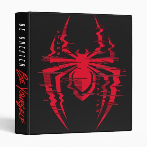 Spider_Man Miles Morales Glitched Spider Icon 3 Ring Binder