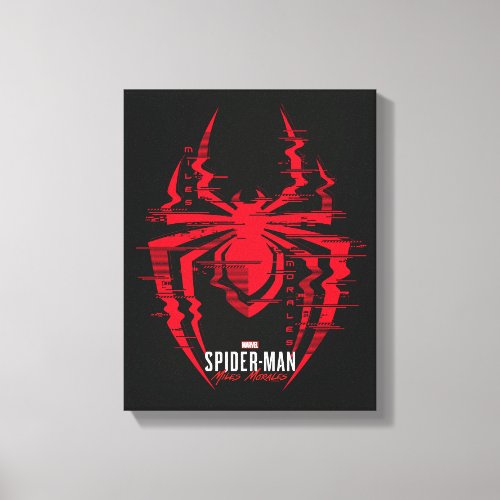 Spider_Man Miles Morales Glitched Spider Icon Canvas Print