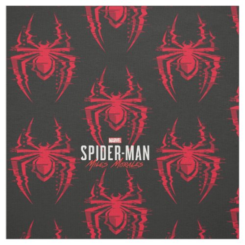 Spider_Man Miles Morales Glitched Spider Icon Fabric