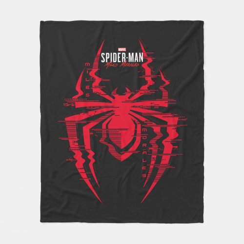 Spider_Man Miles Morales Glitched Spider Icon Fleece Blanket