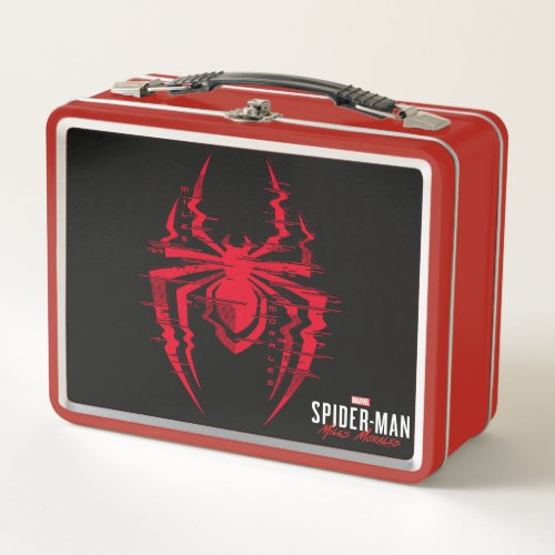 Spider_Man Miles Morales Glitched Spider Icon Metal Lunch Box