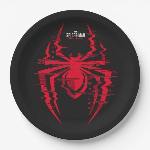 Spider_Man Miles Morales Glitched Spider Icon Paper Plates