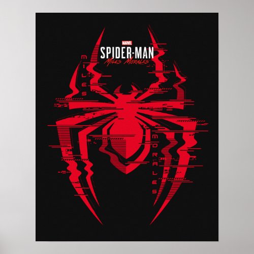 Spider_Man Miles Morales Glitched Spider Icon Poster