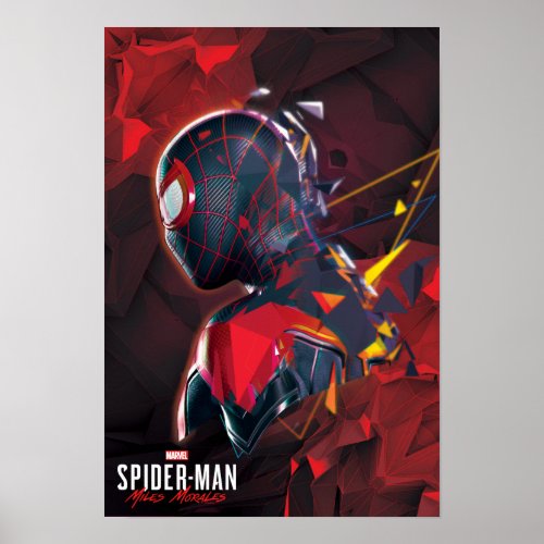 Spider_Man Miles Morales Hi_Tech Geometric Shatter Poster