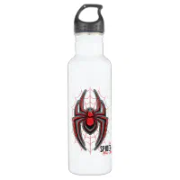 Spider-Man Miles Morales Illustrated Spider In Web Stainless Steel Water  Bottle