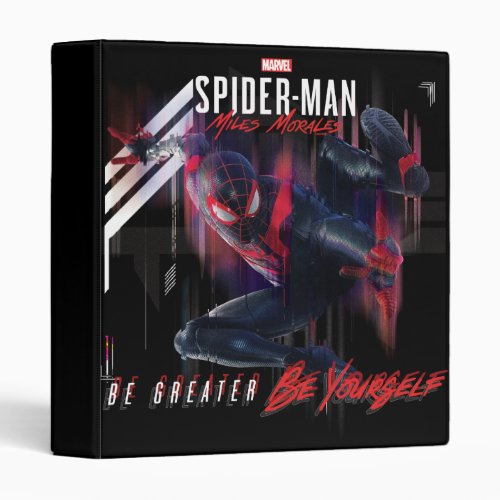 Spider_Man Miles Morales Industrial Glitch Graphic 3 Ring Binder