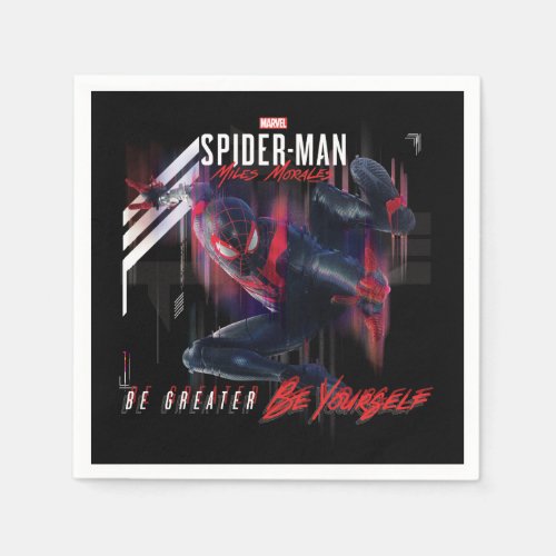 Spider_Man Miles Morales Industrial Glitch Graphic Napkins