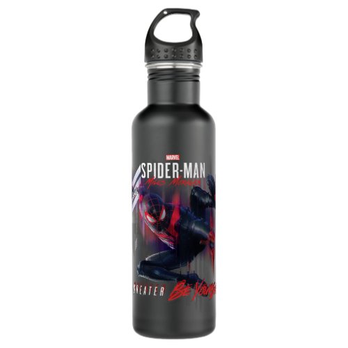 Spider_Man Miles Morales Industrial Glitch Graphic Stainless Steel Water Bottle