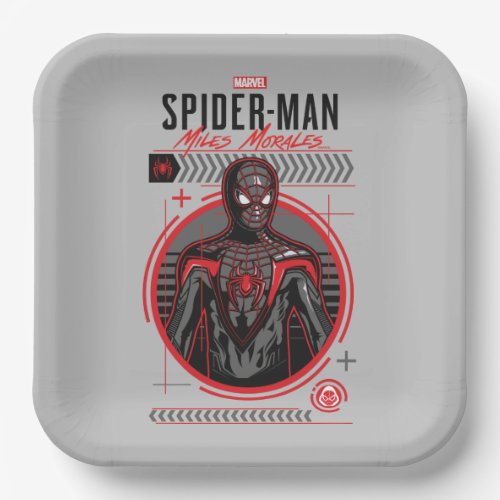 Spider_Man Miles Morales Industrial Illustration Paper Plates