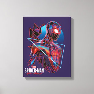 Spider-Man Miles Morales Retro Geometric Shatter Canvas Print