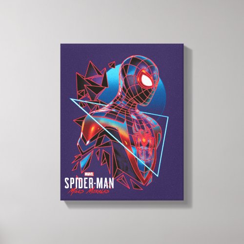 Spider_Man Miles Morales Retro Geometric Shatter Canvas Print