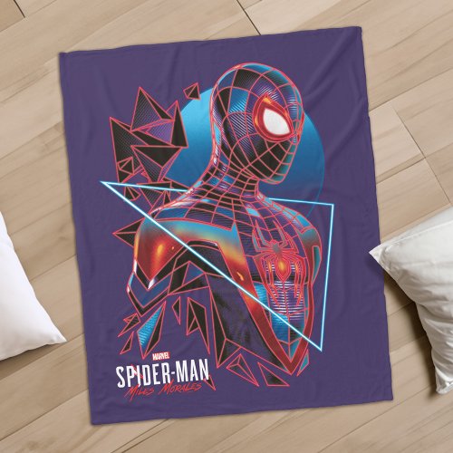 Spider_Man Miles Morales Retro Geometric Shatter Fleece Blanket