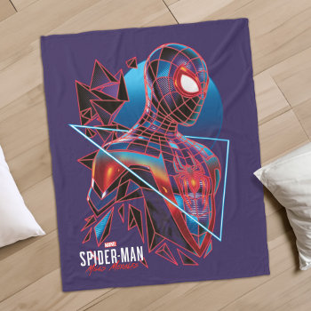 Spider-man Miles Morales Retro Geometric Shatter Fleece Blanket by spidermanclassics at Zazzle