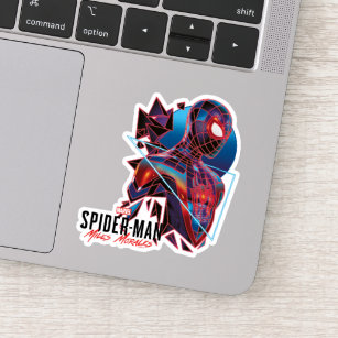 Spider-Man Miles Morales Retro Geometric Shatter Sticker