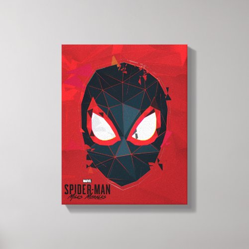 Spider_Man Miles Morales Shattered Mask Graphic Canvas Print