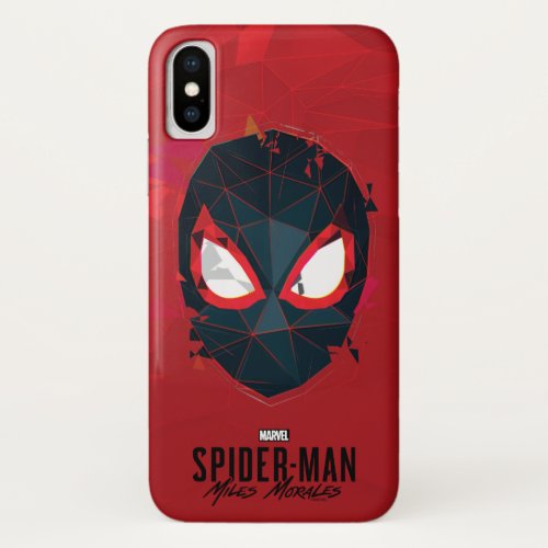 Spider_Man Miles Morales Shattered Mask Graphic iPhone X Case