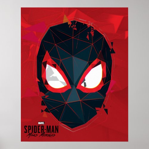 Spider_Man Miles Morales Shattered Mask Graphic Poster