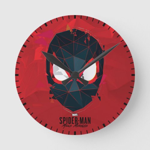 Spider_Man Miles Morales Shattered Mask Graphic Round Clock