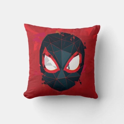 Spider_Man Miles Morales Shattered Mask Graphic Throw Pillow