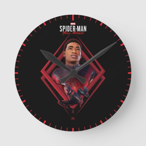 Spider_Man Miles Morales Unmasked Graphic Round Clock