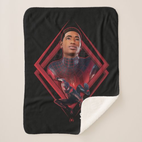 Spider_Man Miles Morales Unmasked Graphic Sherpa Blanket