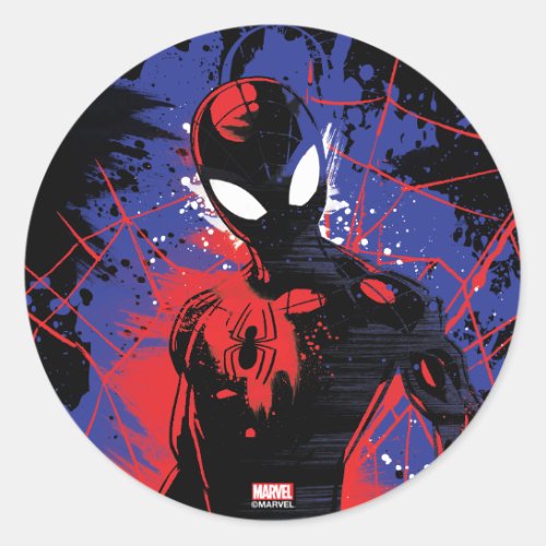 Spider_Man  Paint Splatter Character Art Classic Round Sticker