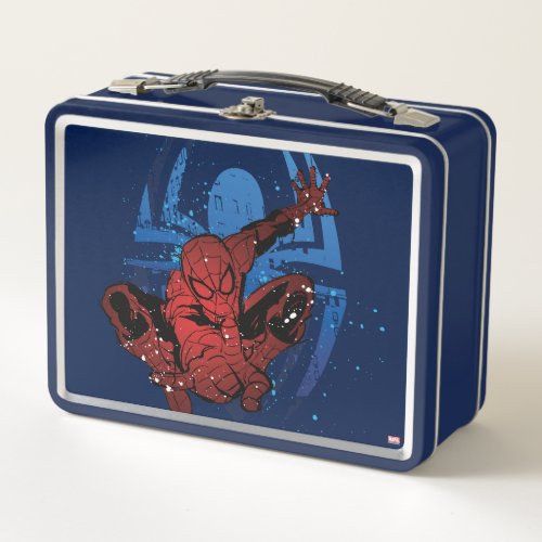 Spider_Man Paint Splatter  Logo Graphic Metal Lunch Box