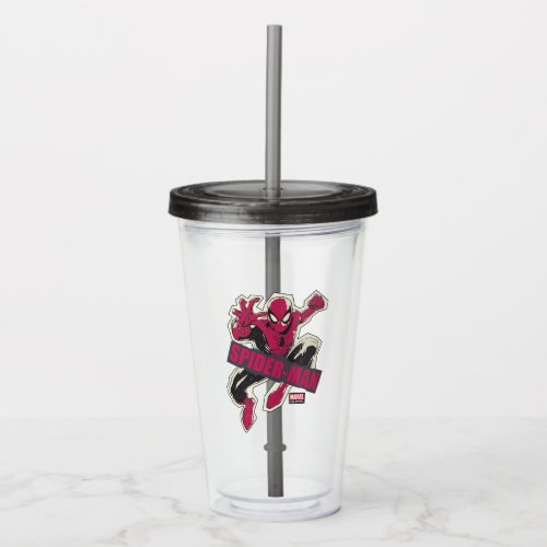 Spider_Man Paper Cut_Out Graphic Acrylic Tumbler