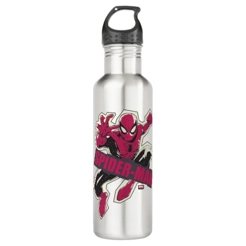 Spider_Man Paper Cut_Out Graphic Stainless Steel Water Bottle