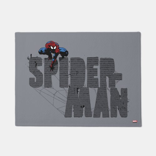 Spider_Man Perched Atop Brick Name Doormat