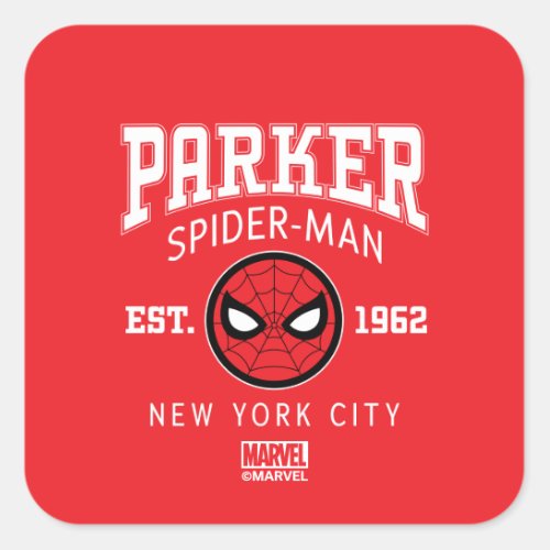 Spider_Man Peter Parker Collegiate Logo Square Sticker