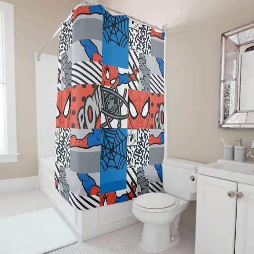 Spider_Man Pop Art Pattern Shower Curtain