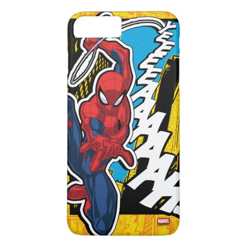 Spider_Man  Pop Art Web_Swinging Comic Panel iPhone 8 Plus7 Plus Case