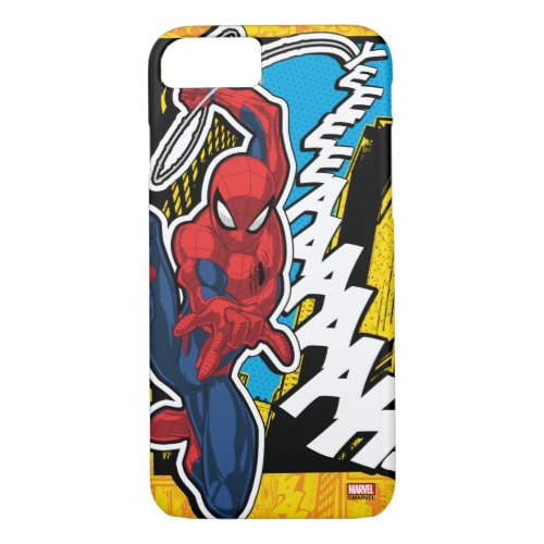 Spider_Man  Pop Art Web_Swinging Comic Panel iPhone 87 Case