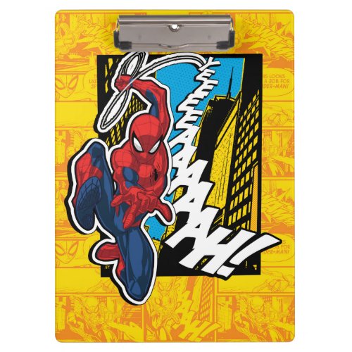 Spider_Man  Pop Art Web_Swinging Comic Panel Clipboard